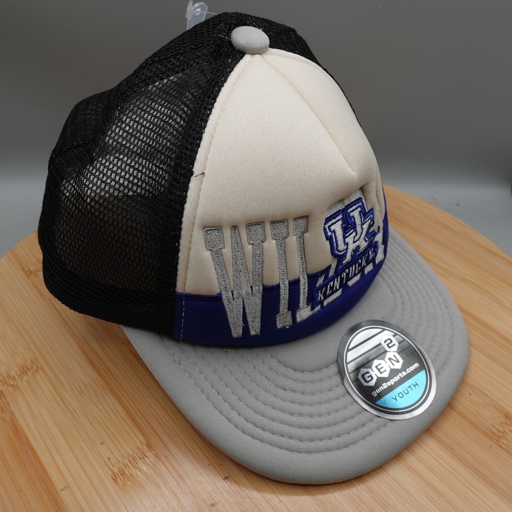 Kentucky Wildcats Gen 2 Youth Blue‎ Snapback Foam Mesh Trucker Hat Cap NEW - Picture 3 of 5